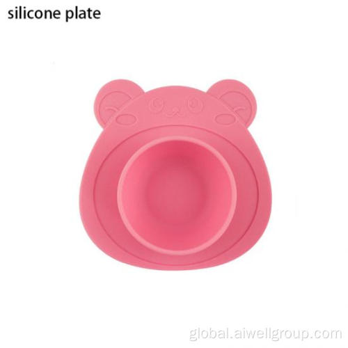 Weaning Suction Bowls Baby Silicone Cartoon Creative Bear Plate Factory